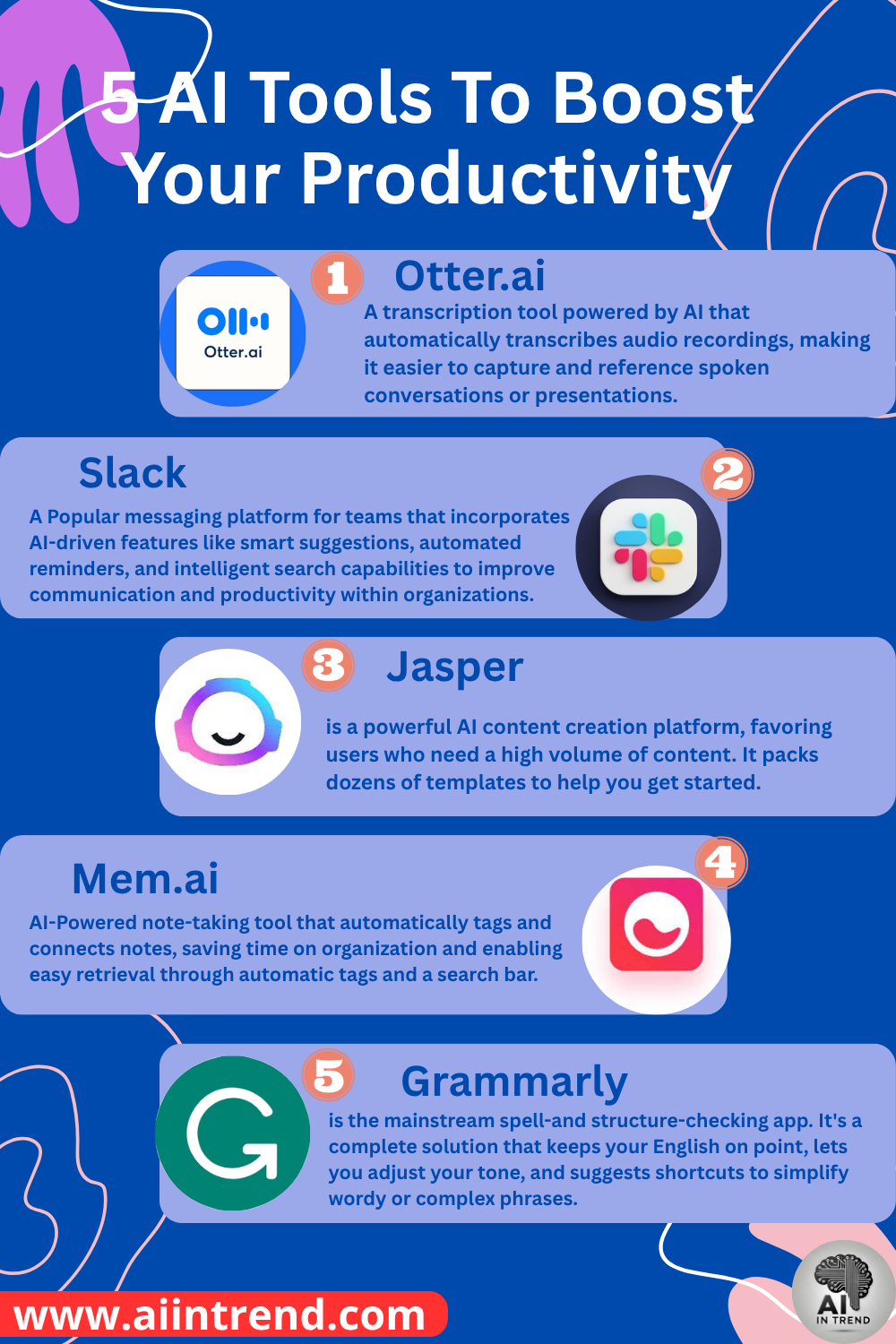 TOP 5 AI Enabled tools to boost productivity
